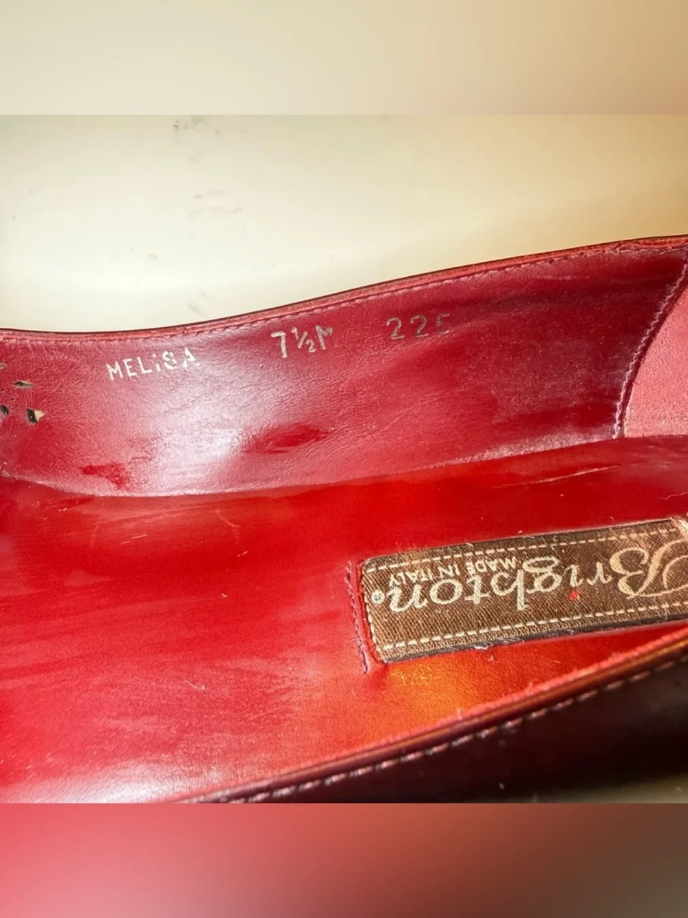 Melissa Burgundy Laser-Cut Ballet Flats Sz 7.5